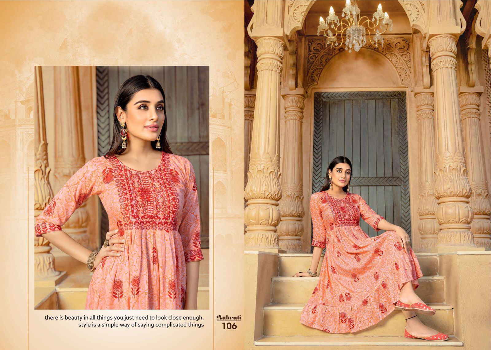 Aakruti 101 Heavy New Ethnic Wear Rayon Embroidery Kurti Collection